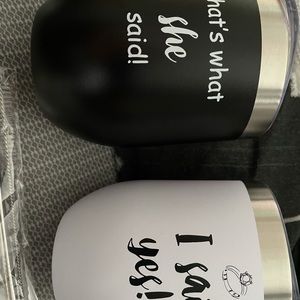 Wedding Wine Tumblers and Burlap Wine Bottle Bag